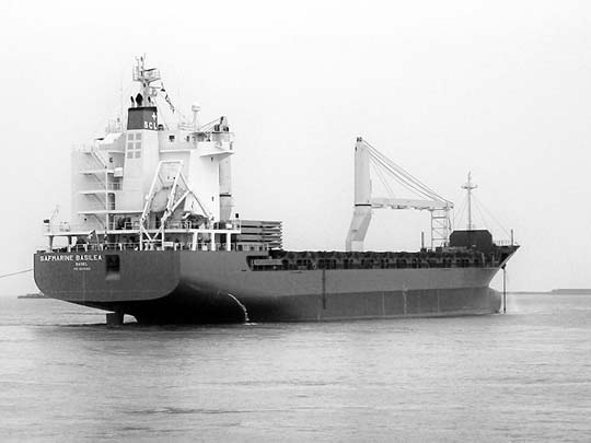 多目的貨物船SAFMARINE BASILEA 命名引渡式