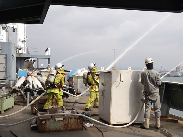 Bi-annual Fire Drill - Kyokuyo Shipyard