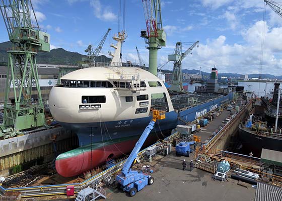 SSS-bowed Container Carrier Natori under Construction