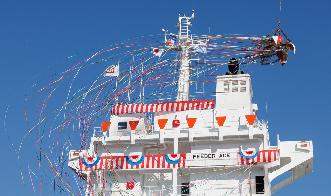 Naming & Delivery of 1,096TEU Container FEEDER ACE