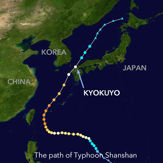 台風13号の軌跡