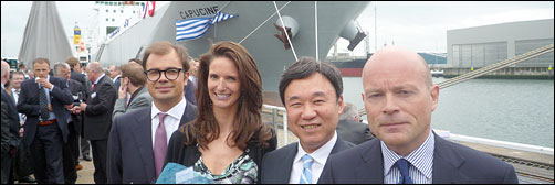 Kyokuyo Shipyard - RORO Carrier CAPUCINE christening ceremony