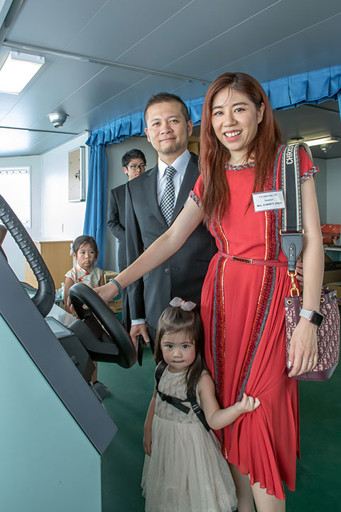 Mrs. Christy Chen & her family - Container Carrier TS SHANGHAI Naming & Delivery