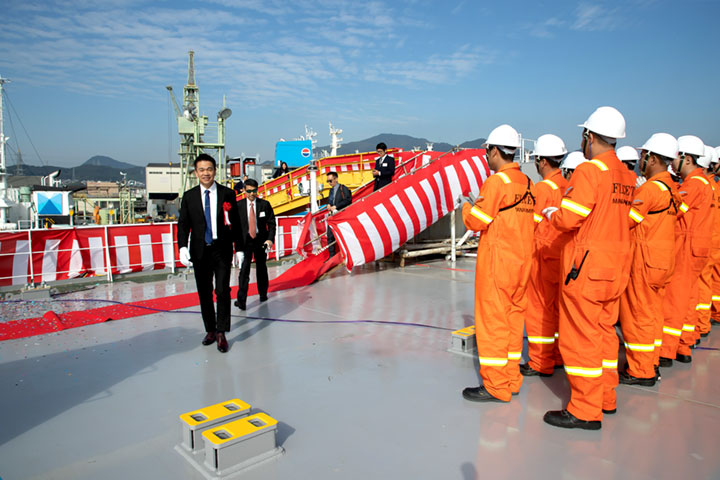 Container Carrier TS YOKOHAMA Naming & Delivery - Mini Tour inside the Ship