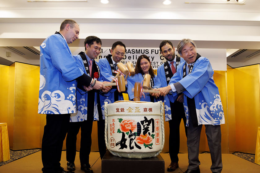 Container Carrier ERASMUS FUTURE Naming & Delivery - Kyokuyo Shipyard