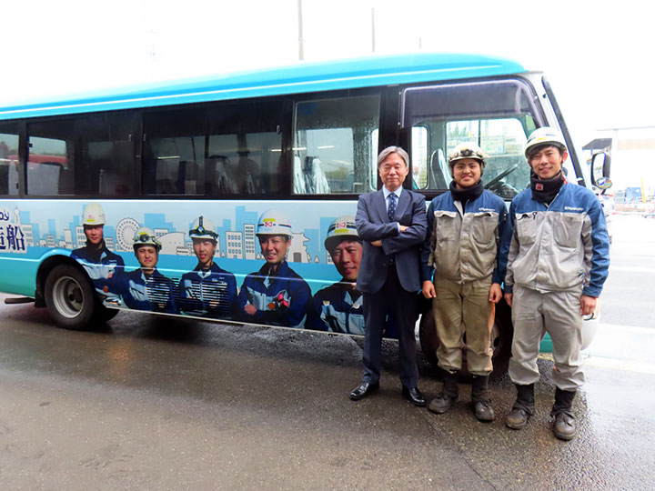 レノファ山口WEST ラッピングバス - 旭洋造船