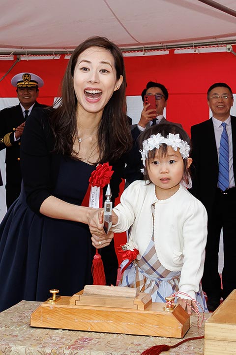 11,000m3型ガス運搬船 GAS YIELD 命名引渡 - Kyokuyo Shipyard