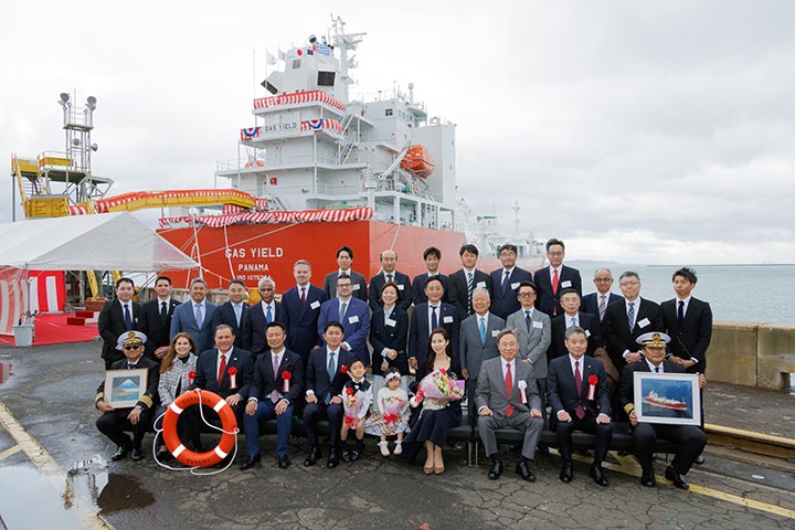 11,000m3型ガス運搬船 GAS YIELD 命名引渡 - Kyokuyo Shipyard